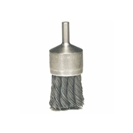 Weiler Knot Wire End Brush, Steel Bristles, 3/4 in Brush dia x 0.014 in Wire, 25000 RPM, 5 EA/BX, 5PK 804-10025P