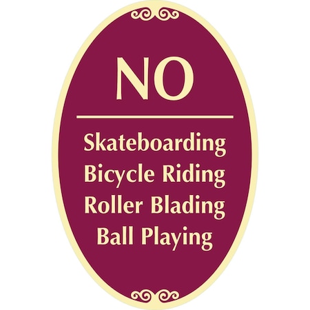 Lyle No ----- Skateboarding Bicycle Riding Roller Blading, 12x18, Non-Reflective, Burgundy G-2527-NA_12x18