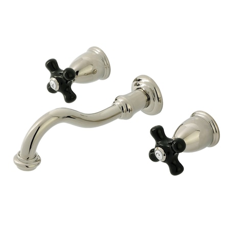Kingston Brass Double-Handle Wall Mount Bathroom Faucet, Polished Nickel KS3126PKX