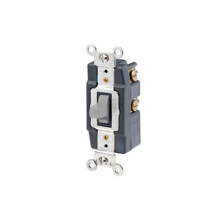 Leviton Wall Switch, 1/2 hp, Toggle, 15 A, Gray 1256-GY