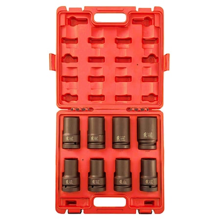 Sunex 1 in Drive Sae 6 Point Deep 8-Piece Impact Socket Set 5681