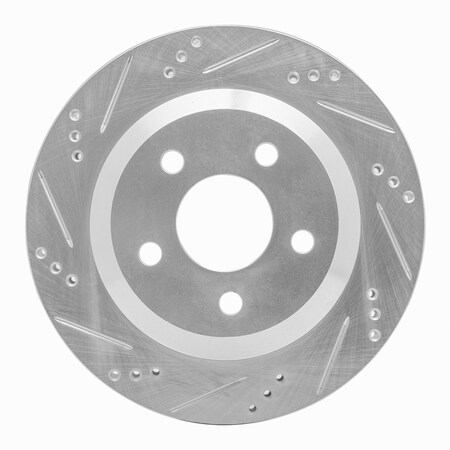 Dynamic Friction Co DFC Brake Rotor - Drilled and Slotted - Silver 631-52013L