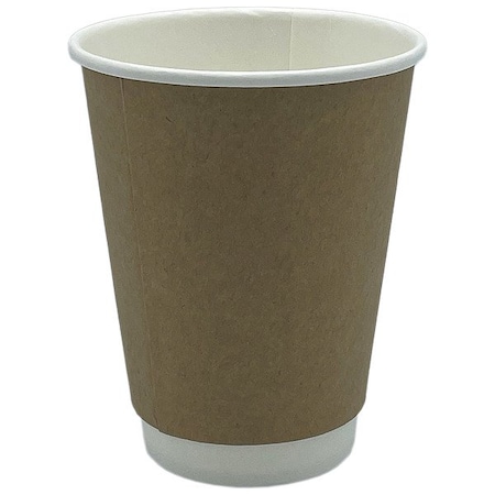 Zoro Select Disposable Hot Cup, 12 oz, Kraft, PK500 EHCDW12-K