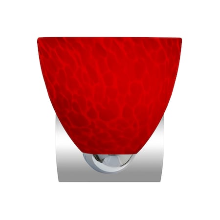 Besa Lighting Besa, Sasha Mini Sconce, Red Cloud, Chrome Finish, 1x9W LED 1WZ-7572RC-LED-CR