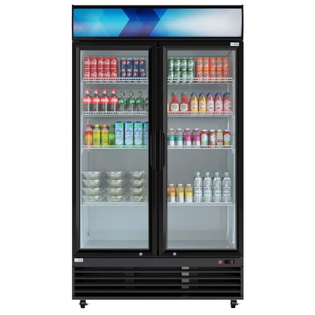 Koolmore 45" Commercial Glass 2 Door Display Refrigerator Merchandiser - Upright Beverage Cooler MDR-2GD-35C