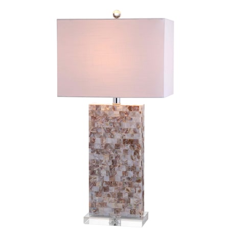 Jonathan Y Cannon 29" Seashell and Crystal LED Table Lamp, Natural/Clear JYL1059A
