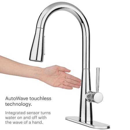 Brondell Jema High Efficiency Touchless Pull Down Kitchen Faucet - Chrome KFS15-CH