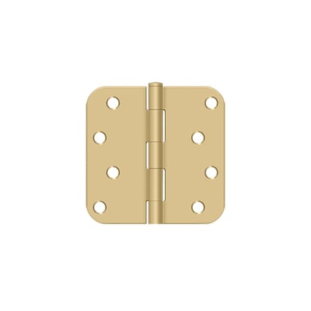 Deltana 4 x 4 x 5/8 Radius Hinge Satin Brass Finish S44R54