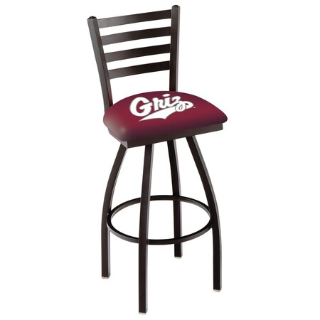 Holland Bar Stool Co 36" Blk Wrinkle Montana Swivel Bar Stool, Ladder Back L01436MontUn