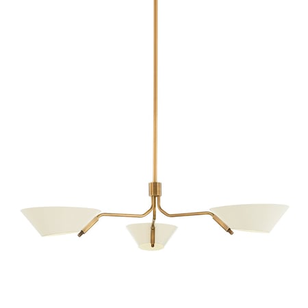 Troy Lighting Sacramento 3 Light Chandelier 43 In. Patina Brass And Soft Sand F8143-PBR/SSD