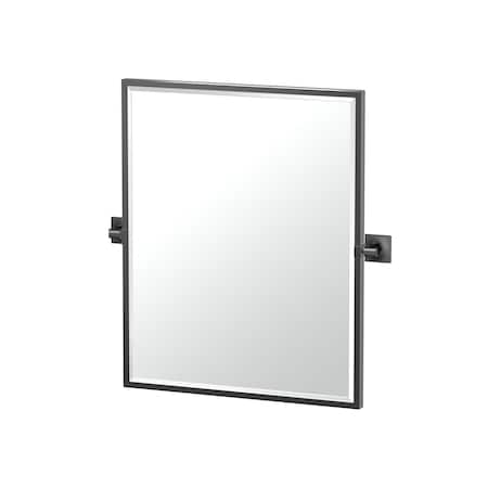 Gatco Waterline 25" Framed Rectangle Mirror, Matte Black 5589XFSM