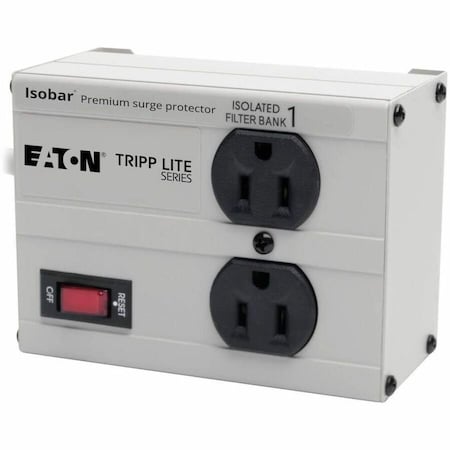 Eaton Tripp Lite by Eaton Isobar 2 Outlets Surge Suppressor - Receptacles: 2 x NEMA 5-15R - 1410J ISOBAR2-6