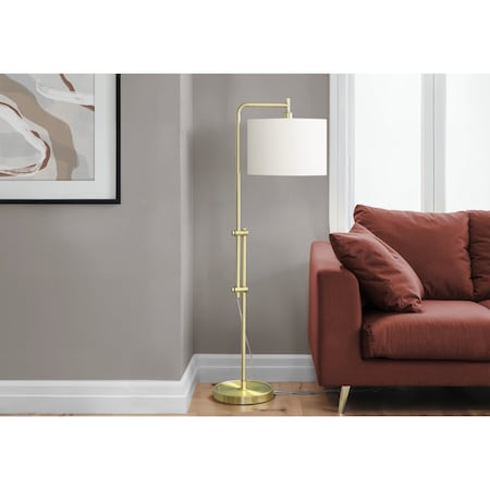 Monarch Specialties Lighting, 63''h, Floor Lamp, Brass Metal, Ivory / Cream Shade, Contemporary I 9761
