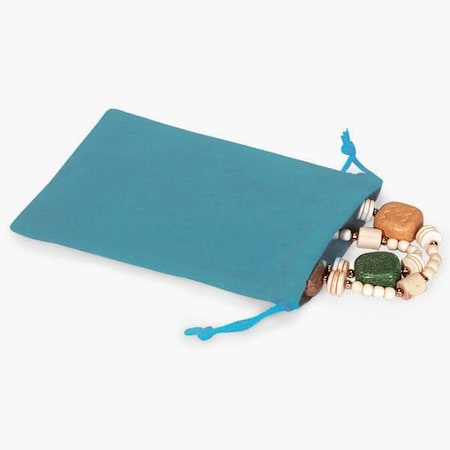 Nashville Wraps Robins Egg Velour Jewelry Bags with Drawstrings, 4x5.5, 100PK 95685