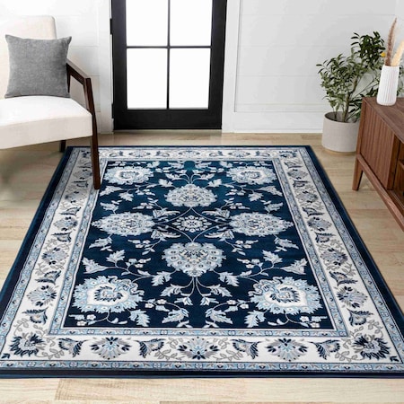 Jonathan Y Cherie French Cottage Navy/Ivory 4 ft. x 6 ft. Area Rug MDP505E-4