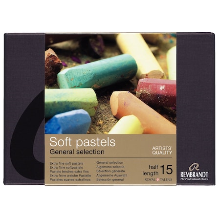 Rembrandt Soft Pastel Cardboard Box Set, General Selection, Half Sticks, 15-Piece Set  31823108