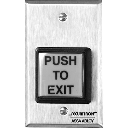 Securitron Push to Exit Button, SPDT, Momentary, 5A PB2E