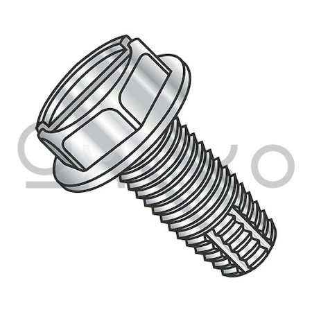 Oxoxo 1/4-20X1 1/4 Slotted Indented Hex Washer Thrd Cutting Screw Type F Fully Thrd 18-8 Stain, 1000PK 457225