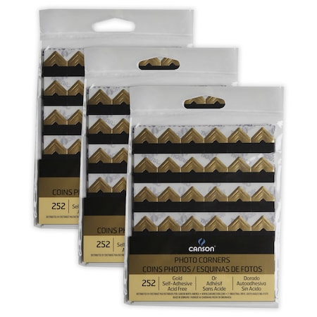 Canson Self Adhesive Photo Corners, Gold, 756PK C100510401
