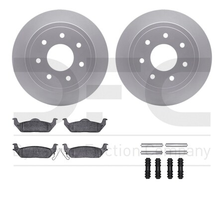 Dynamic Friction Co DFC GEOSPEC Coated Rotor- Heavy Duty Brake Pad includes Hardware 4412-54050