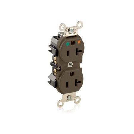 Leviton Hospital Grade Duplex Receptacle, 20 Amp, 125 Volt 8300-IGB