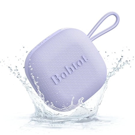 Bobtot Portable Bluetooth Speakers Wireless, Purple, IPX7 Waterproof, Loud Stereo Sound, TWS, Built-in 803772