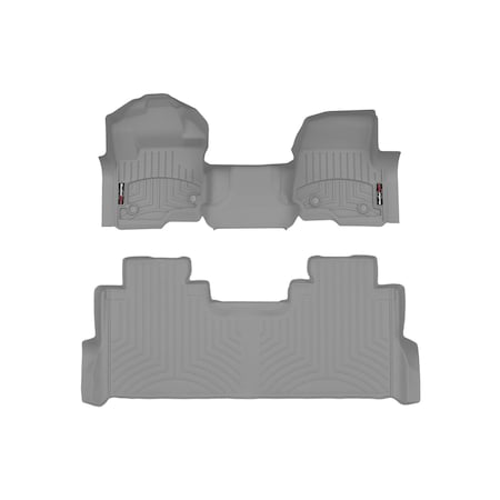 Weathertech Grey, Front and Rear Floorliners Over The Hump 4610331-4610123