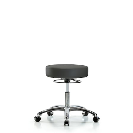 Blue Ridge Ergonomics Desk Stool, Vinyl, Chrome, Casters, Gry BR-VDHSO-CR-CC-8605