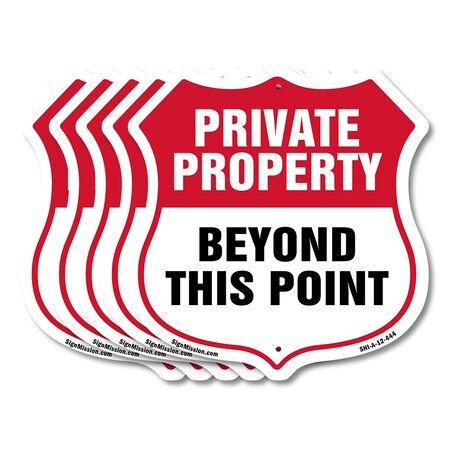 Signmission Private Property Shield Sign Private Pro, 12 inch X 12 inch, Aluminum Metal Sign, 5PK SHI-A-5Pack-12-444