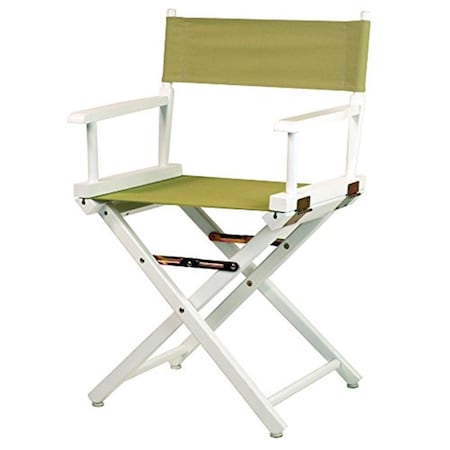 Betterbeds 200-01-021-100 18 in. Directors Chair White Frame with Olive Canvas BE3278465