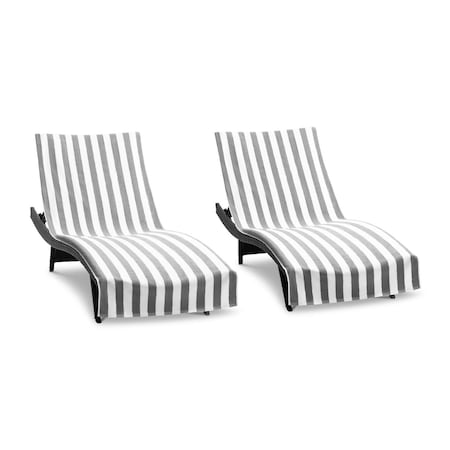 Hospeco California Cabana Chaise Cover 30x85 Grey - Pack of 2, 2PK P-CC-CABANA-GY