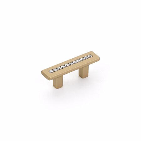 Schaub 32mm Center to Center Skyevale Cabinet Pull with Crystals Signature Satin Brass Finish 301-SSB