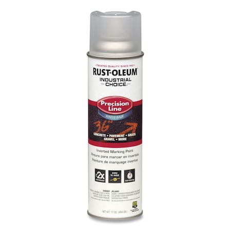 Rust-Oleum IC M1800 System Water-Based Precision Line Marking Paint, Gloss Clear, 17 oz Aerosol Can, 12PK 1801838