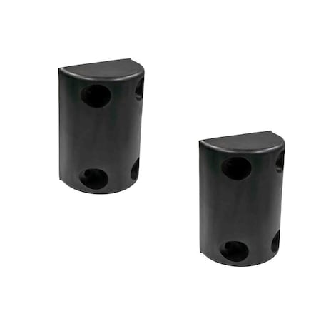 Mytee Products 8 inx5-1/4 inx3-1/2 in Rubber Dock Bumper with 4 Hole Impact Resistant Half-Oval, 2PK TRLB-1001x2