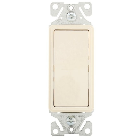 Eaton Wiring Devices 7500 Rocker Switch, 15 A, 120277 V, SPST, Lead Wire Terminal, Light Almond 7501LA-BOX