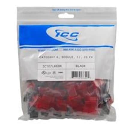 Icc Cat 6 Ez Modular Connector Black IC107L6CBK