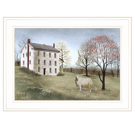 Homeroots Spring at White House Farm 1 White Framed Print Wall Art 404611