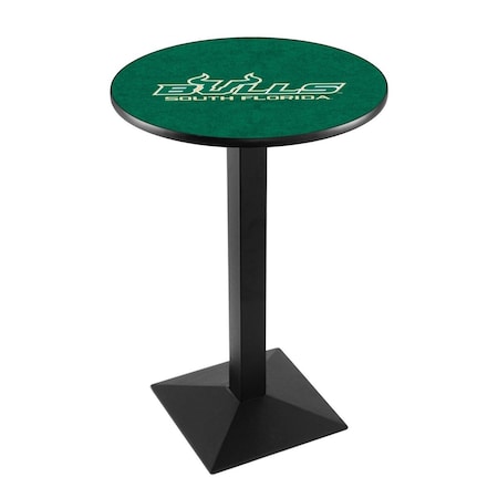 Holland Bar Stool Co 42" Blk Wrinkle South Florida Pub Table, 36" dia. Top L217B4236SouFla