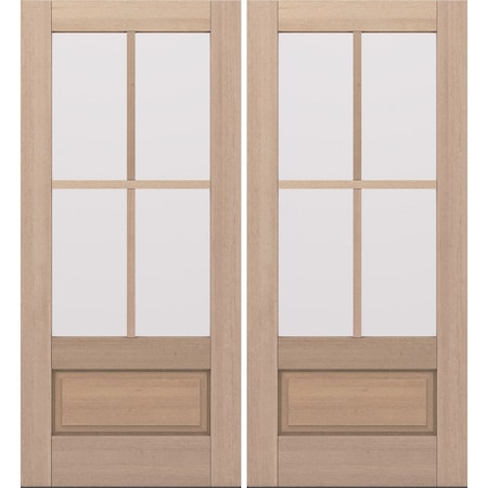 Doornmore G7504, 74.5" x 82" ( 2x36" Door) Left Hand, Mahogany SDL 4 Lite, 3/4 Lite Exterior Door G7504-SW-3680_2_LI
