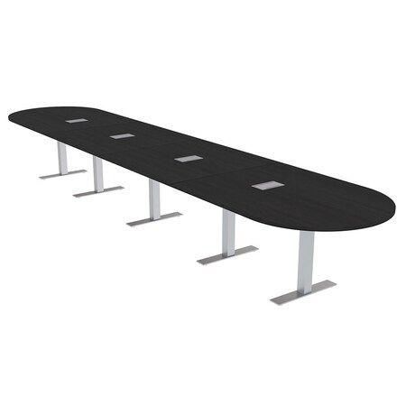 Skutchi Designs 18ft Racetrack Conference Table With Power | Harmony Series | 18 Person Meeting Room Table HAR-RAC-48X216-T-U999ST19-ESIL