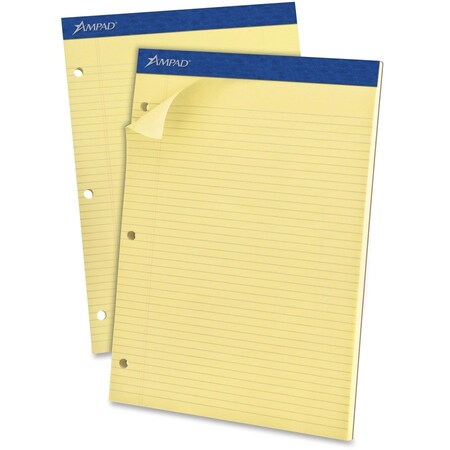 Ampad/ Of Amercn Pd&Ppr Ampad, DOUBLE SHEET PADS, NARROW RULE, 8.5 X 11.75, CANARY, 100 SHEETS 20246
