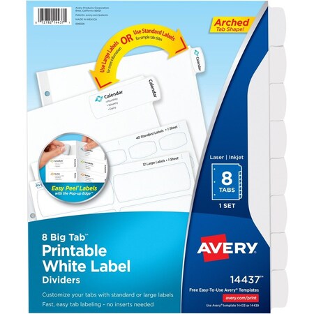 Avery Big Tab Printable Label Dividers, Easy 14437