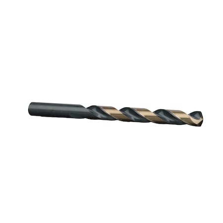 Drill America 3/8" HSS Black & Gold KFD Split Point Jobber Length Drill Bit KFD3/8
