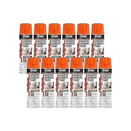 Seymour Midwest Stripe 6-Series Inverted Ground Marking Paint, Florescent Red-Orange net 17oz., 12PK 20658