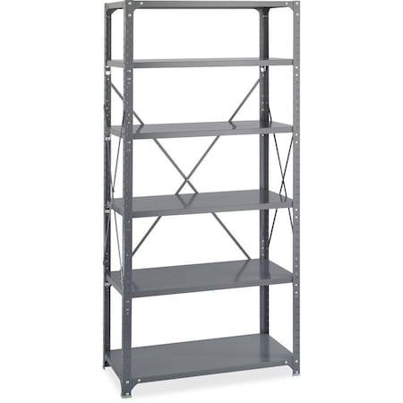 Safco Safco, Commercial Steel Shelving Unit, Six-Shelf, 36w X 18d X 75h, Dark Gray 6269