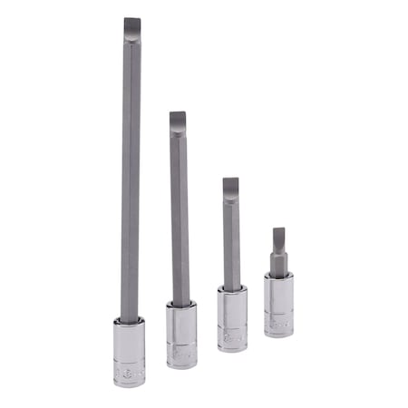 Genius Tools 1/4in Dr. 0.8 x 5.0mm Slotted Bit Socket 140mmL 208+1650