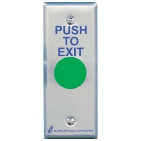 Alarm Controls TS14NR Narrow Red Mushroom Push to Exit Button Satin Stainless Steel TS14NR