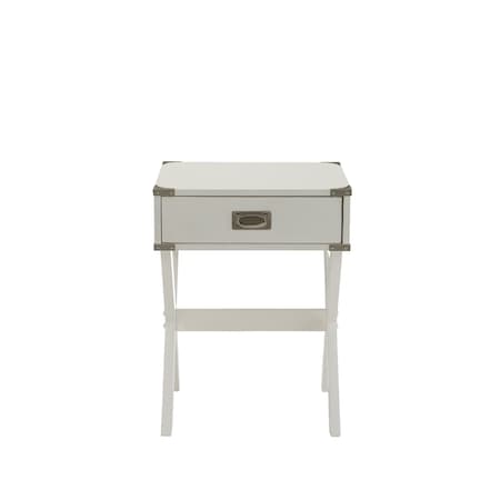 Homeroots Modern White X Shape Wooden Storage End Table 286308