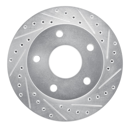 Dynamic Friction Co DFC Brake Rotor - Drilled and Slotted - Silver 631-40077R