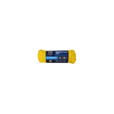 Richelieu Polypropylene Rope, Hollow Core, Yellow, 3/8-In. x 50-Ft. 643661